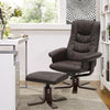 Armchair Recliner Set Lounge Footrest Stool Faux Leather Sofa Chair Swivel Seat