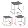 NICEME Nested Tables Set of 3, 3pcs Square Side Table End Table for Living Room