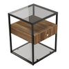 Modern Tempered Glass Bedside Table Storage Drawer Nightstand Cabinet Home Offic