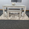 Grey Dining Table And 4 Chairs Dining Room Wood kitchen table and Leather chairs
