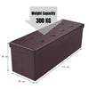 Folding Storage Ottoman Bench Tufted Faux Leather Toy Box Foot Stool Bench Seat