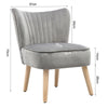 Velvet Oyster Occasional Chair Fluted Bedroom Living Room Accent Seat Wood Legs