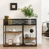 4-Tier Console Table Slim Long Sofa Side Table Industrial Entryway Table Wire
