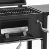 Black Charcoal Grill BBQ Trolley Wheels Garden Smoker Shelf Side Steel