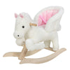 Kids Plush Rocking Horse Pony Moving Mouth Sounds Children Riding Toy w/ Handle