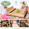 Outdoor Kids Sand Pit Ball Box Convertible Cedar Sandbox 2 Foldable Bench Seats