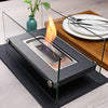 Bio Ethanol Fireplace Glass Burner Fire Bioethanol Rectangular Tabletop Fire Pit