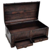 Retro Wooden Treasure Chest Vintage Storage Box Trunk Coffee Table Lockable UK