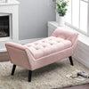 Bedside Bed End Bench Sofa Side Window Seat Velvet Upholstered Pouffe Footstool