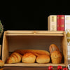 Bread Bin Bamboo Wooden Roll Top Retro Kitchen Loaf Food Storage Box Container