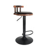 2 PU Breakfast Bar Stools Leather Seat Pub Style Vintage Wood Swivel Adjustable