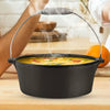Cast Iron Dutch Oven 4.5L Outdoor Camping Cooking Campfire Stew Pot with Lid