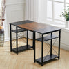 Industrial Computer Desk with Storage Shelves Home Office Study Work PC Table