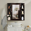 3 Tier Mirrored Bathroom Cabinet Wall Mount Storage Cupboard W/ Display Shelves