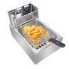 2500W Electric Deep Fat Fryer Stainless Steel Single Cylinder Chip Pan Basket