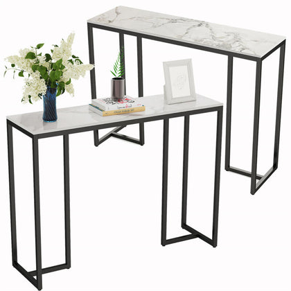 Mid Century Slim Hallway Marble Console Table Thin Sofa Side Table Entrance Hall