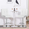 Set of 2 Bar Stools Faux Leather White Bar Chair Height Adjustable Kitchen New