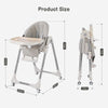 Baby Highchair Toddler Feeding Seat Foldable Adjustable Baby Dinning Table Chair