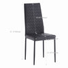 4x Black Faux Leather Dining Chairs&Black Tempered Glass Dining Table Dining Set