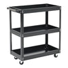Black Steel Tool Trolley Cabinet with Wheels Workshop Storage Chest Carrier Cart
