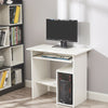 Office Computer Table Wood Desk Keyboard Tray Shelf Corner White Study Home