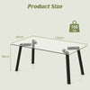 Modern Tempered Glass Coffee Table Rectangular Cocktail Table Home Accent Table