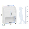 Kids Bookshelf Bookcase Childrens Display Storage Cabinet Toy Rack with Wheels
