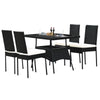 5-Piece Patio Rattan Dining Set Outdoor Dining Furniture w/ 1 Table &4 Chairs