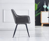 2/4PCS Dining Chairs Set Velvet Padded Seat Metal Leg Kitchen ArmChairs Office