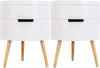 2x Bedroom Bedside Table Cabinet Nightstand with 2 Storage Compartments