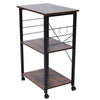 3-Tier Microwave Oven Shelf Rack Storage Stand Kitchen Cart Table With 6 Hooks