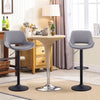 2 x Grey/Brown Bar Stools Swivel Padded Seats High Chairs Technology Cloth