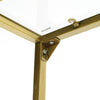 2-Tier Console Table Glass Hall Desk Side End Table W/ Bottom Shelf Gold Frame