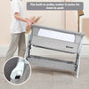 Baby Bedside Crib Portable Travel Cot Bed Mattress Mesh Co-sleeping with Wheels