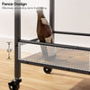 3 Tier Rolling Industrial Rustic Wooden Bar Kitchen Food Serving Cart Trolley