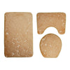 3Pc Non-Slip Bathroom Carpet Set Pedestal Rug+Lid Seat Toilet Cover+Bath Mat Pad