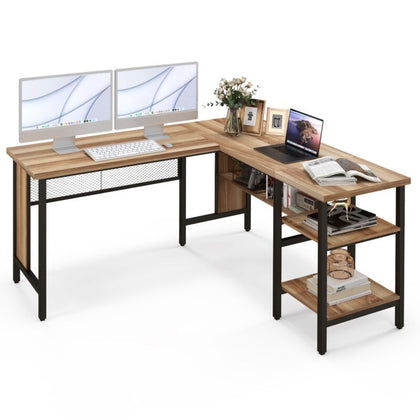 L-shaped Office Desk 150cm Corner Desk Home Office Writing Desk Workstation