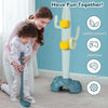 3-in-1 Kids Sports Toy Children Ring Toss Golf Games w/ Sandbags Clothes Rack