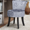 Crushed Velvet Padded Vanity Chair Bedroom Dressing Table Stool Retro Side Chair