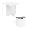 Mondeer 5PC Wooden Dining Table Set 4 Stools Soft Cushion Space Saving White