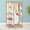 6 Tier Bamboo Garment Rack Storage Shelves Clothes Hanging Wardrobe Closet Stand