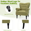 Modern Accent Chair Upholstered Button Single Sofa Wooden High Back Armchair