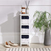 Storage Drawers White 3 Willow Baskets Navy Linen Bow Lining Home Furniture Unit