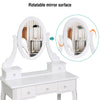 Dressing Table with Drawers, Mirror Stool Set Makeup Desk Vanity Table Bedroom