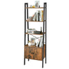 Industrial Display Cabinet Vintage Brown Ladder Bookcase Storage Shelving Unit