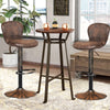 Set of 2 Bar Stools Adjustable Swivel Leather Pub Chair Kitchen Dining Chairs
