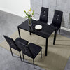 Modern Glass Dining Table and 4 Rhinestone Chairs Set Home Kitchen Furniture New