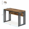 Tribesigns Computer Office Desk Rustic Brown+Black Working Table w/ Front Baffle