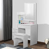 White Dressing Table&Stool Set Makeup Desk Vanity Table Drawers Mirror Dresser