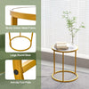 Marble Top Sofa Side Table Modern Round End Table Compact Coffee Table